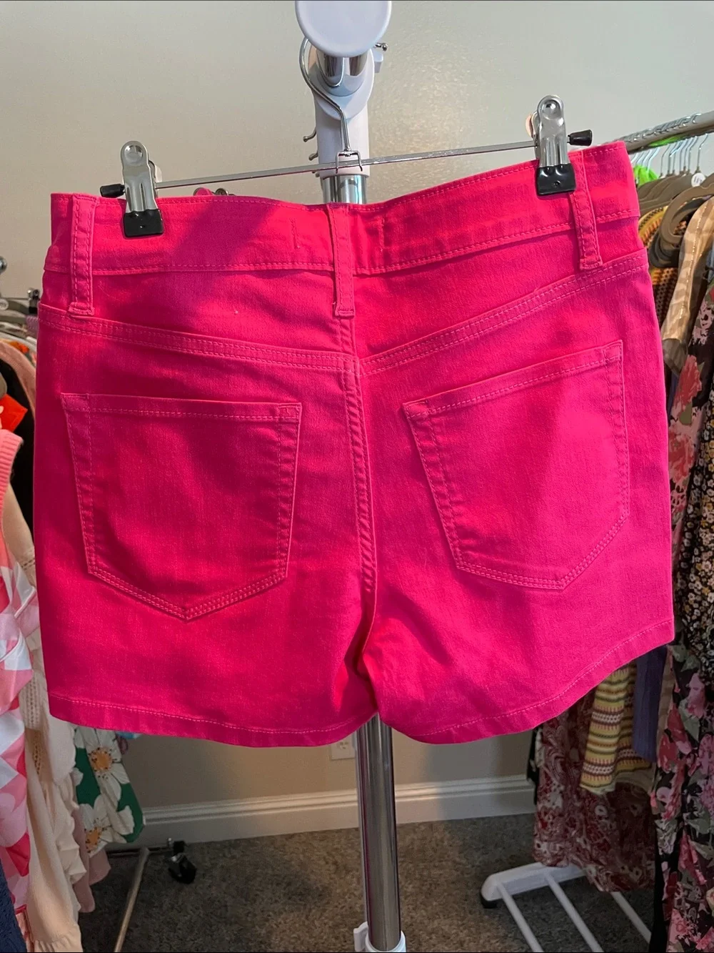 Hot Pink Women's Cotton Blend Shorts
